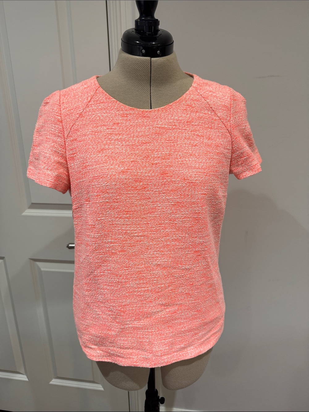 Comptoir des Cotonniers Womens Structured Tweed in Coral Orange Size 40